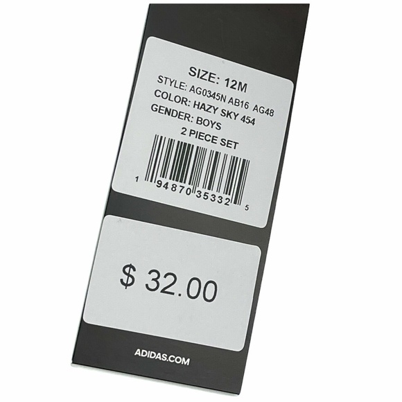 Adidas Baby Boy's Cute, Comfy Short Sleeve Shirt & Shorts 2-Piece Set 12 Months - Picture 5 of 11